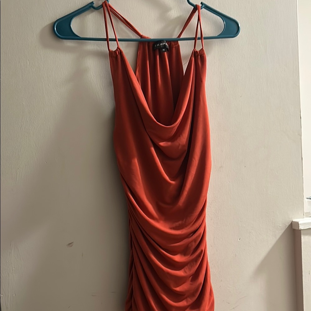 Zara Orange Draped Dress